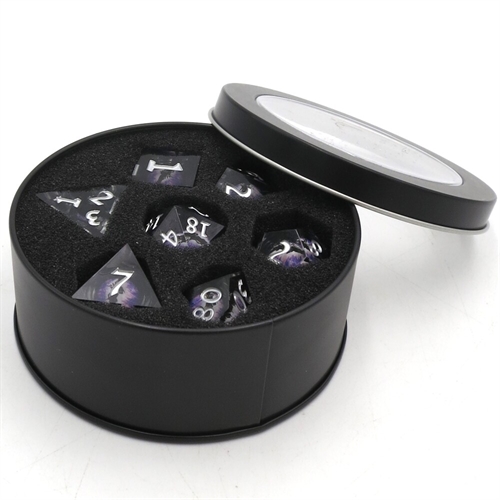 Shadow Dragon Eye liquid core - Sharp edges - Dice set - Epic Dwarf Dice